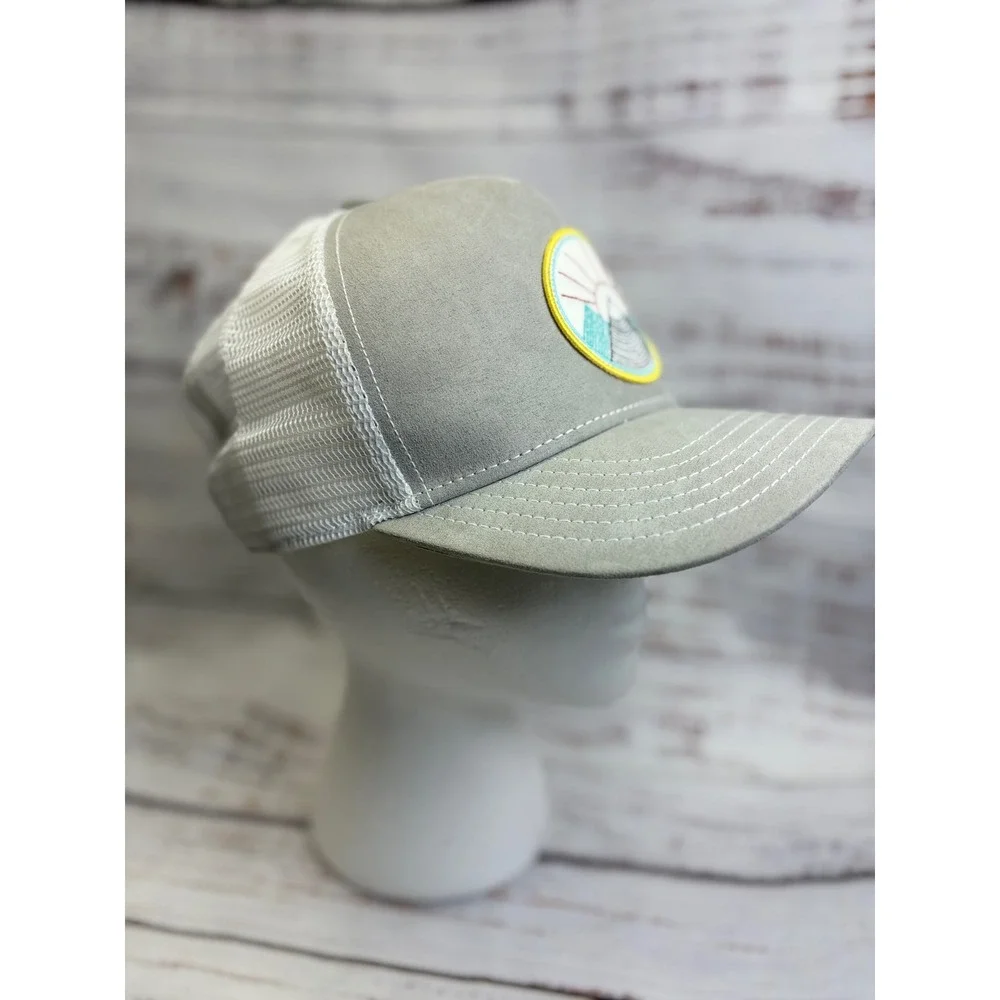 Pistil Womens Grey Mountain Patch Mesh Viva Trucker Hat Snapback Cap Grey White